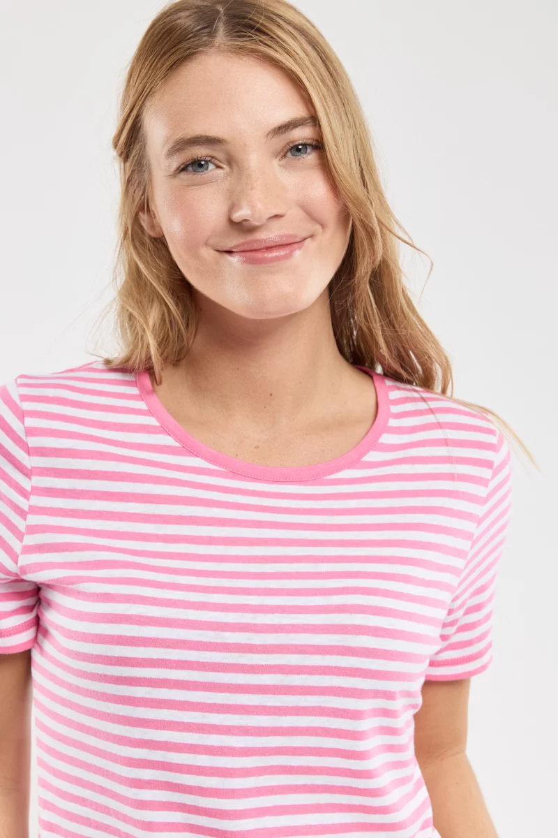 T-shirt rayé - coton et lin