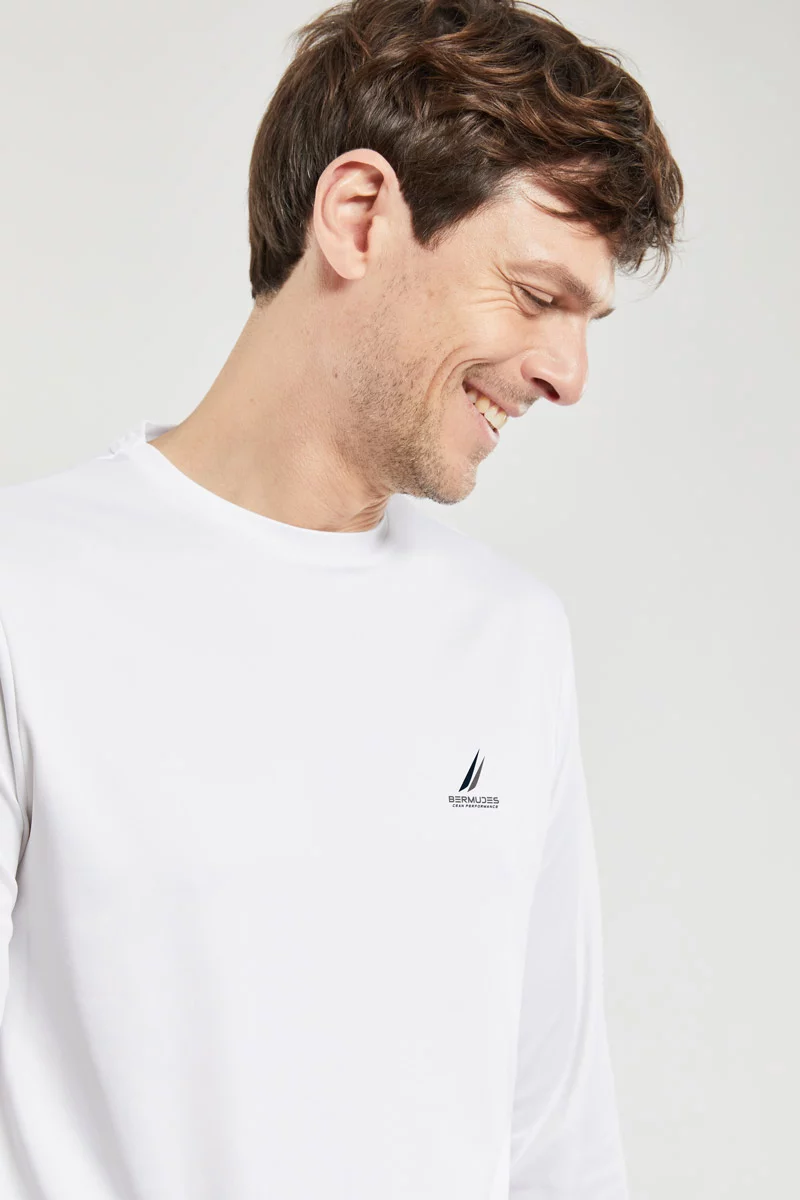 T-shirt manches longues VALLON - polyester recyclé | BLANC