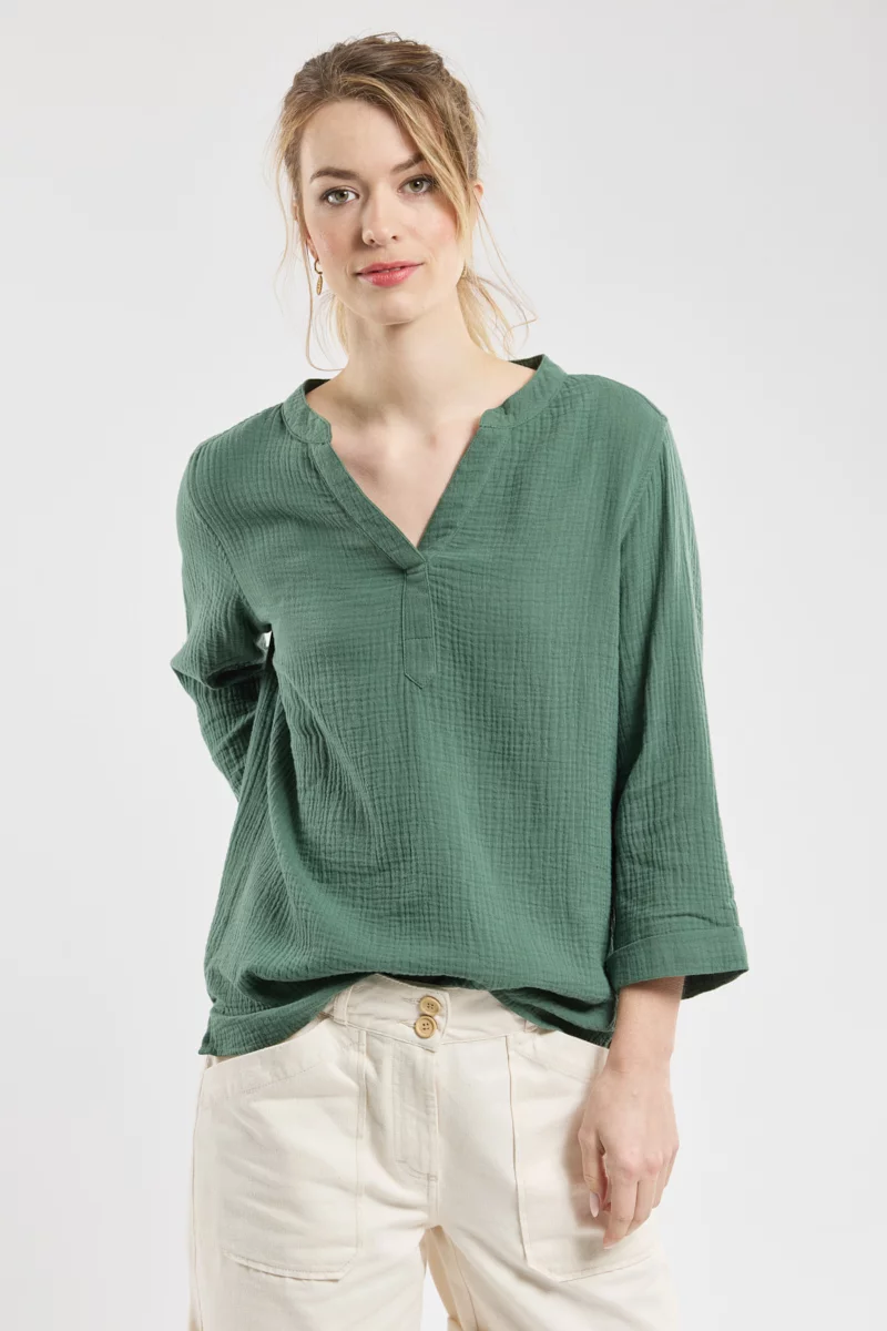 Tunique CHELBY - gaze de coton | bB44 EUCALYPTUS