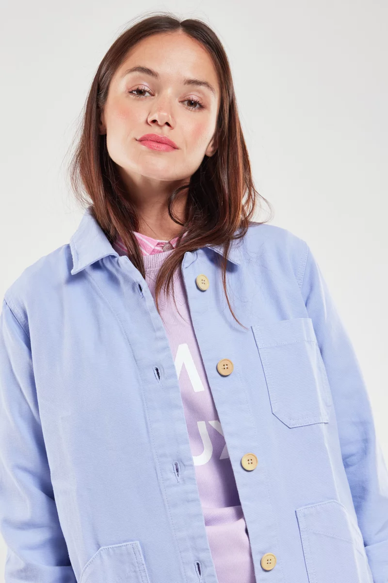 Veste pêcheur - coton canvas | Bleu lavande E24