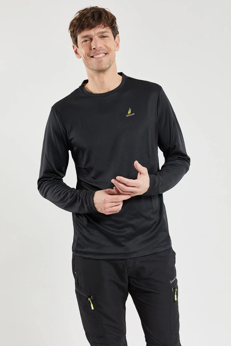 T-shirt manches longues VALLON - polyester recyclé | NOIR