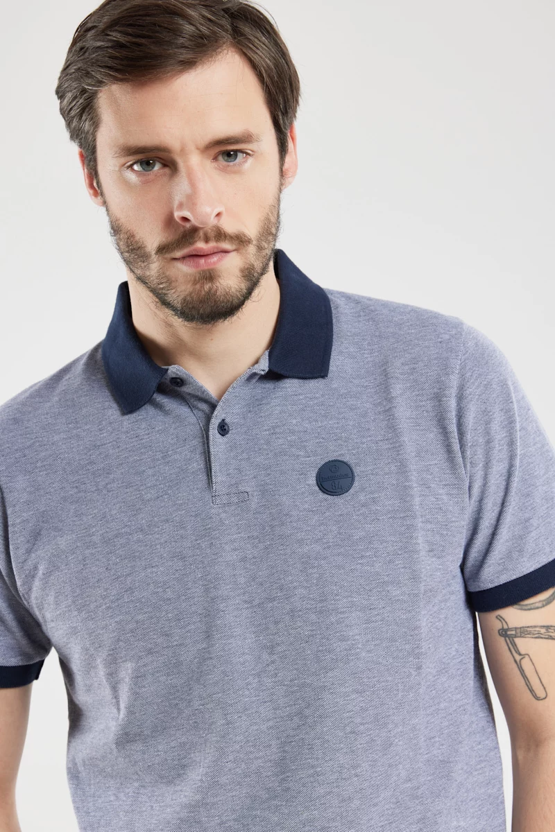 Polo maille fantaisie GIENAS | NAVY