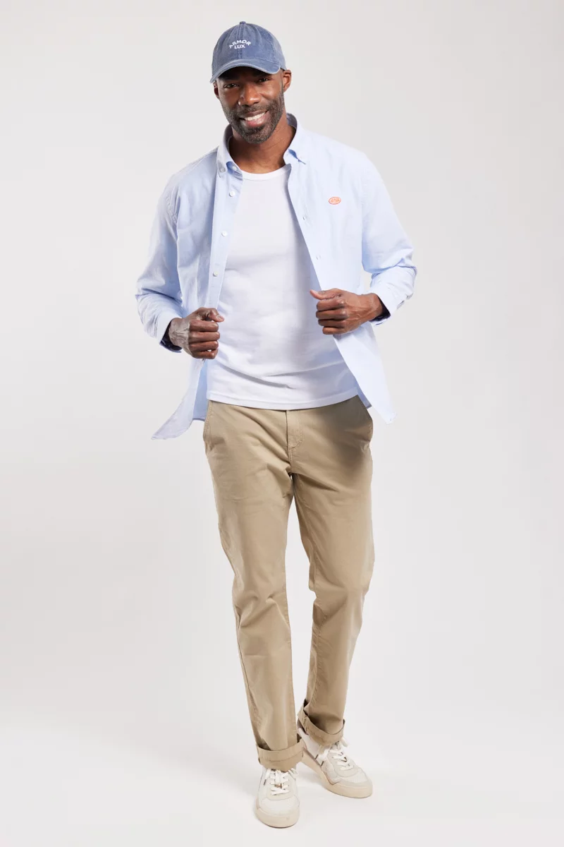 Chemise coupe droite Héritage - coton | bleu ciel