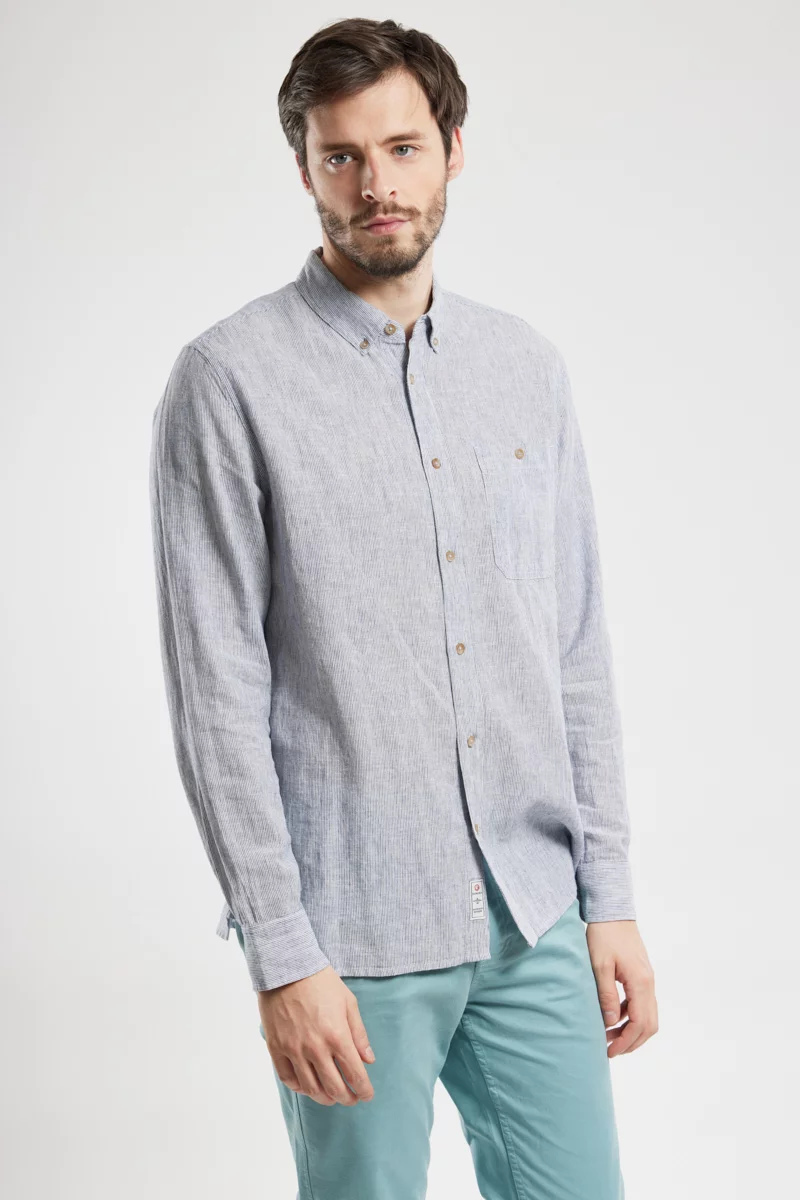 Chemise ELINE - lin et coton | NAVY RAYE
