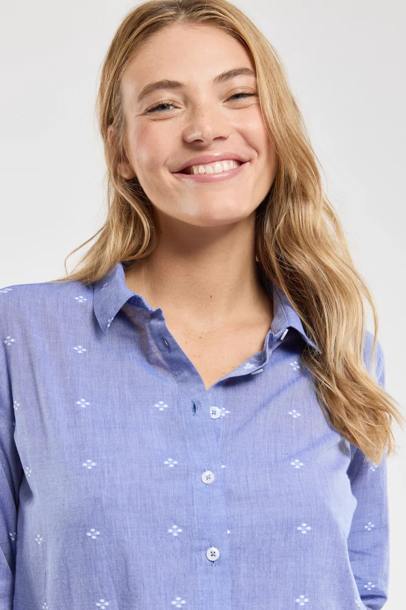 Chemise micro-motifs - coton