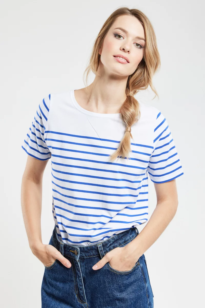 Marinière Classe de mer - coton léger | Blanc/Etoile