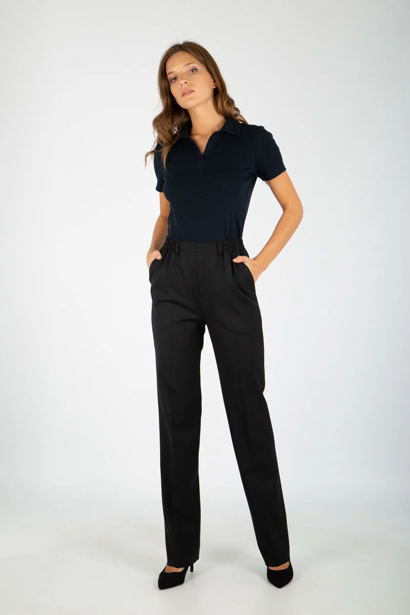 Pantalon flanelle Gribouille - bi-extensible | Noir