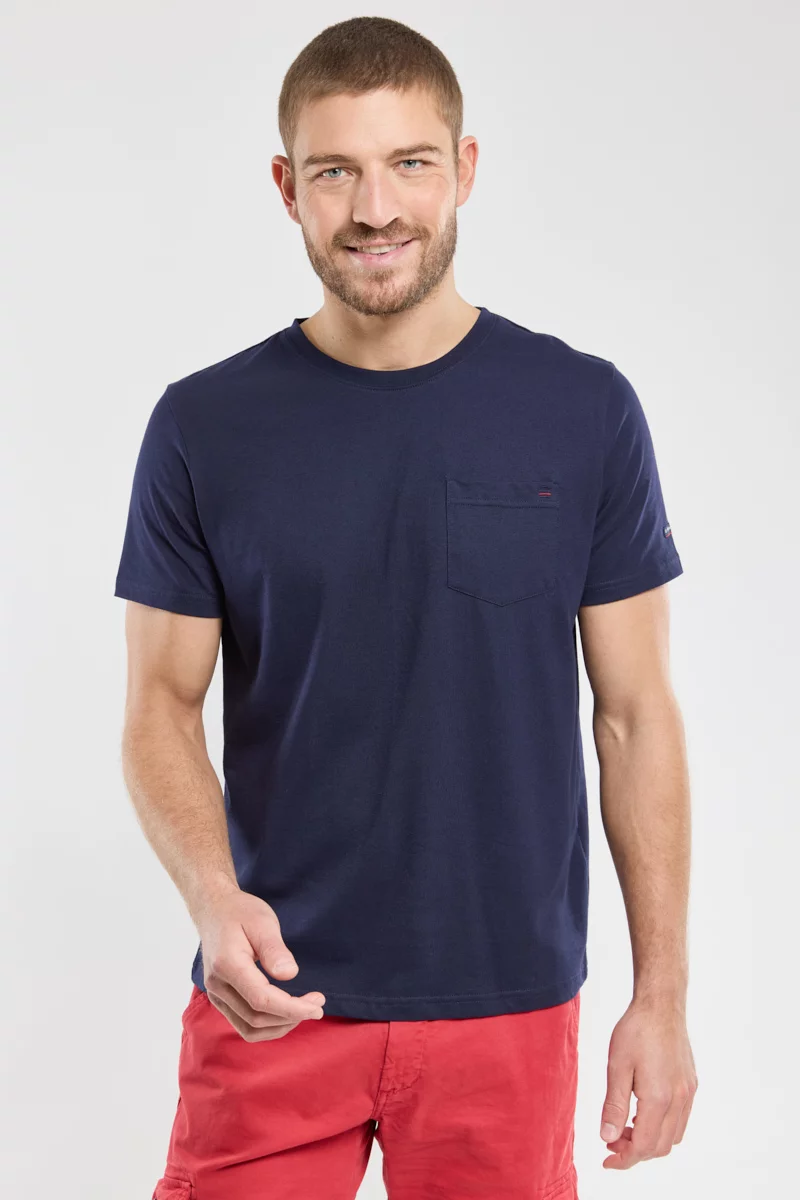 T-shirt avec poche - coton léger | Marine deep