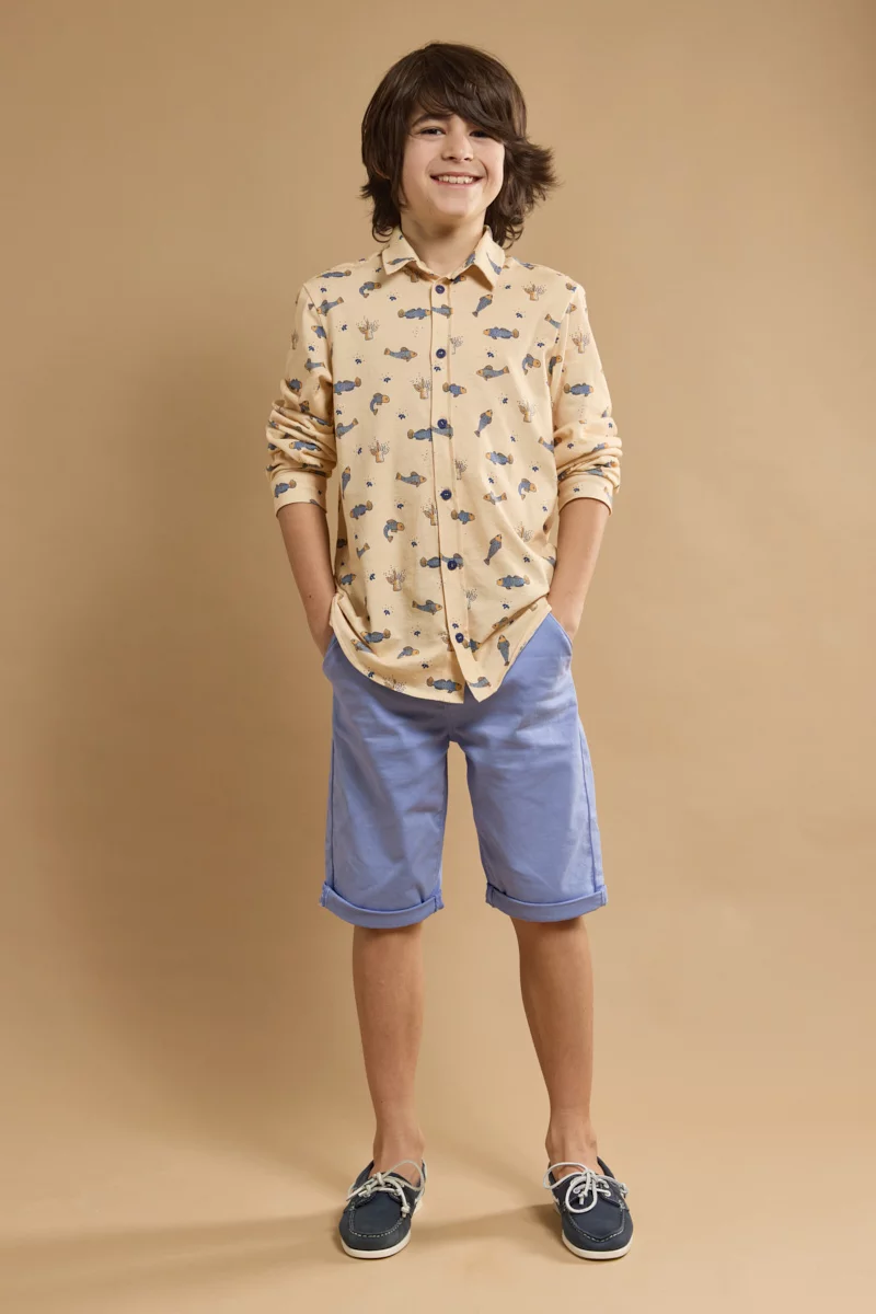 Bermuda Kids - coton | Bleu lavande E24