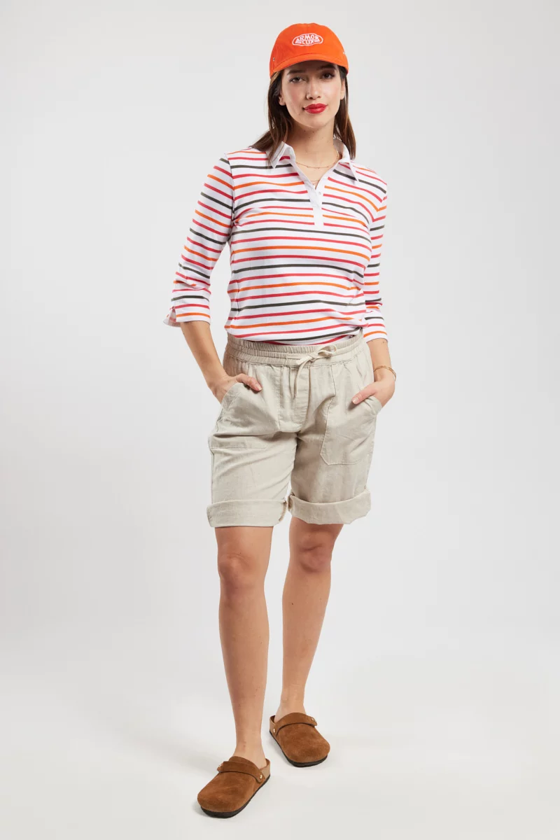 Polo rayé 4 couleurs - coton épais