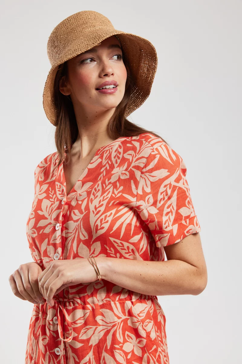 Robe motifs exotiques - lin