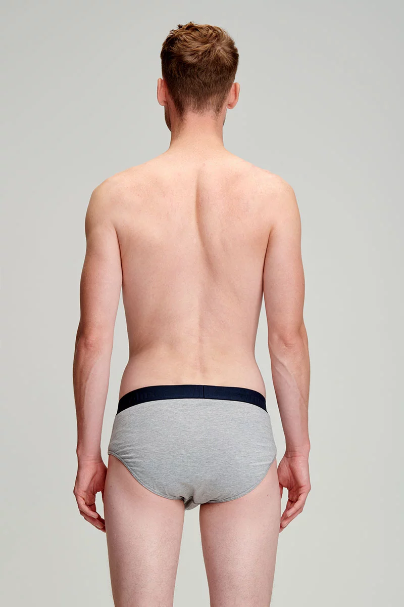 Slip uni - coton léger biologique | Gris Chiné Médium