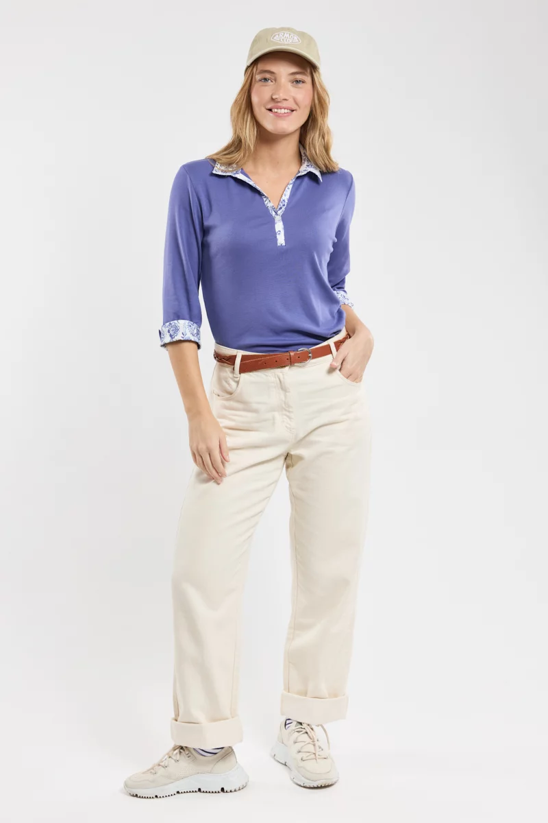 Polo détails fleuris - coton