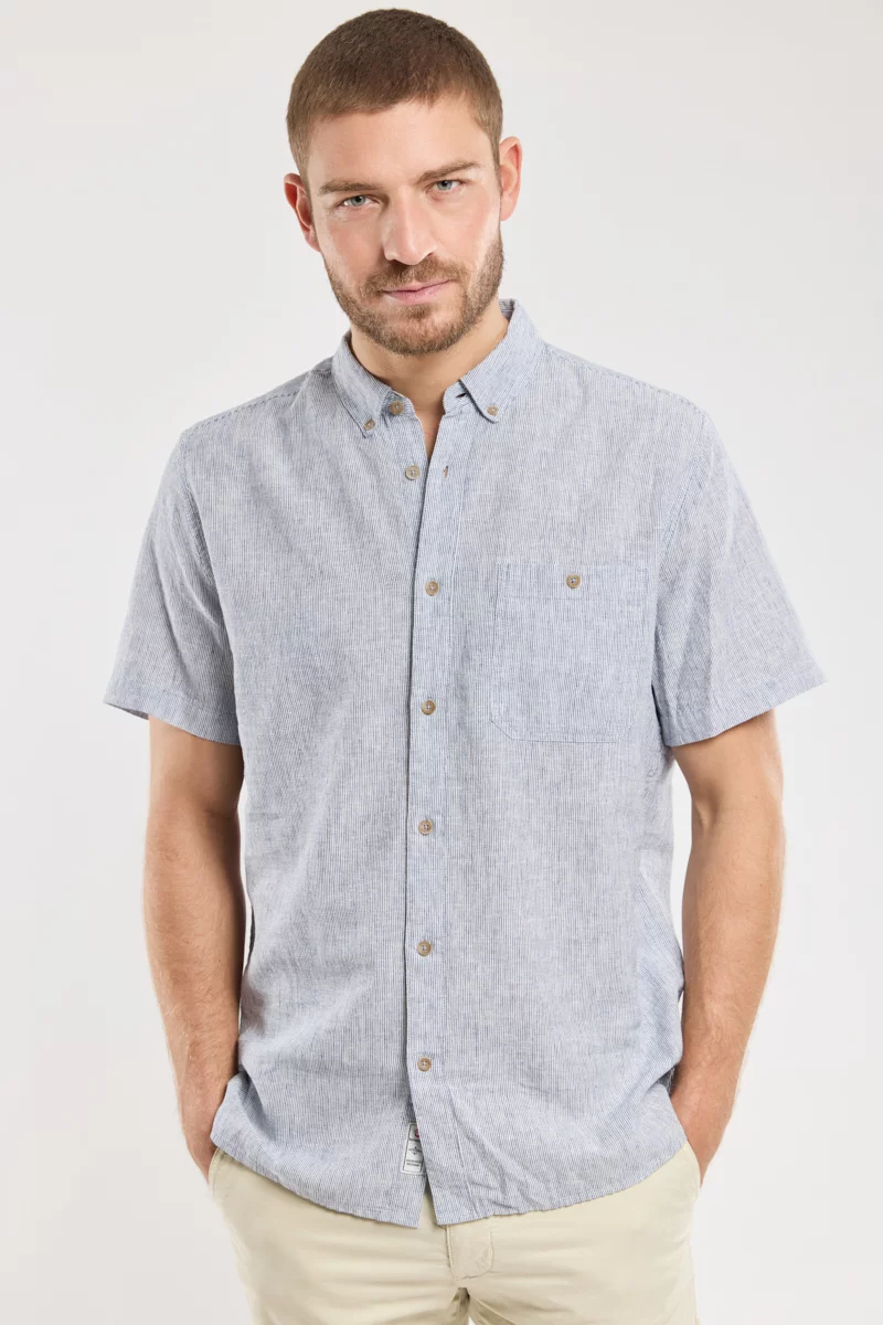 Chemise ELINECO - lin et coton | NAVY RAYE