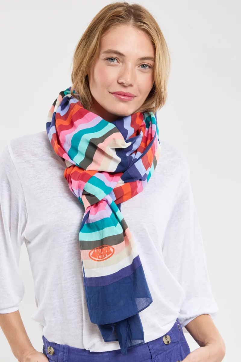Foulard rayé - coton