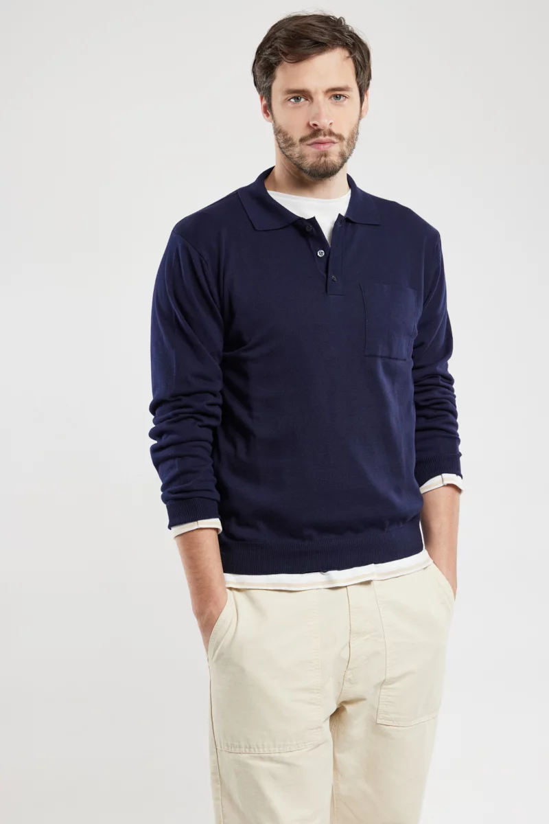 Polo manches longues - coton
