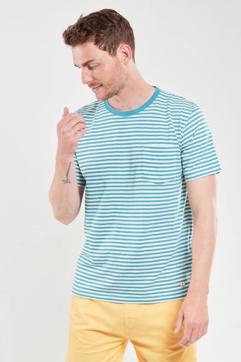 T-shirt rayé - coton et lin | Pagoda/Nature