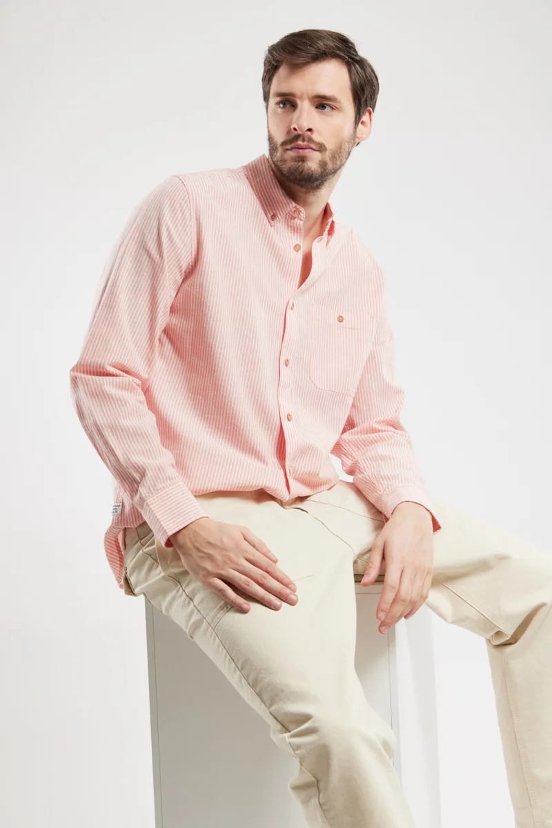 Chemise fines rayures ELINE - coton et lin