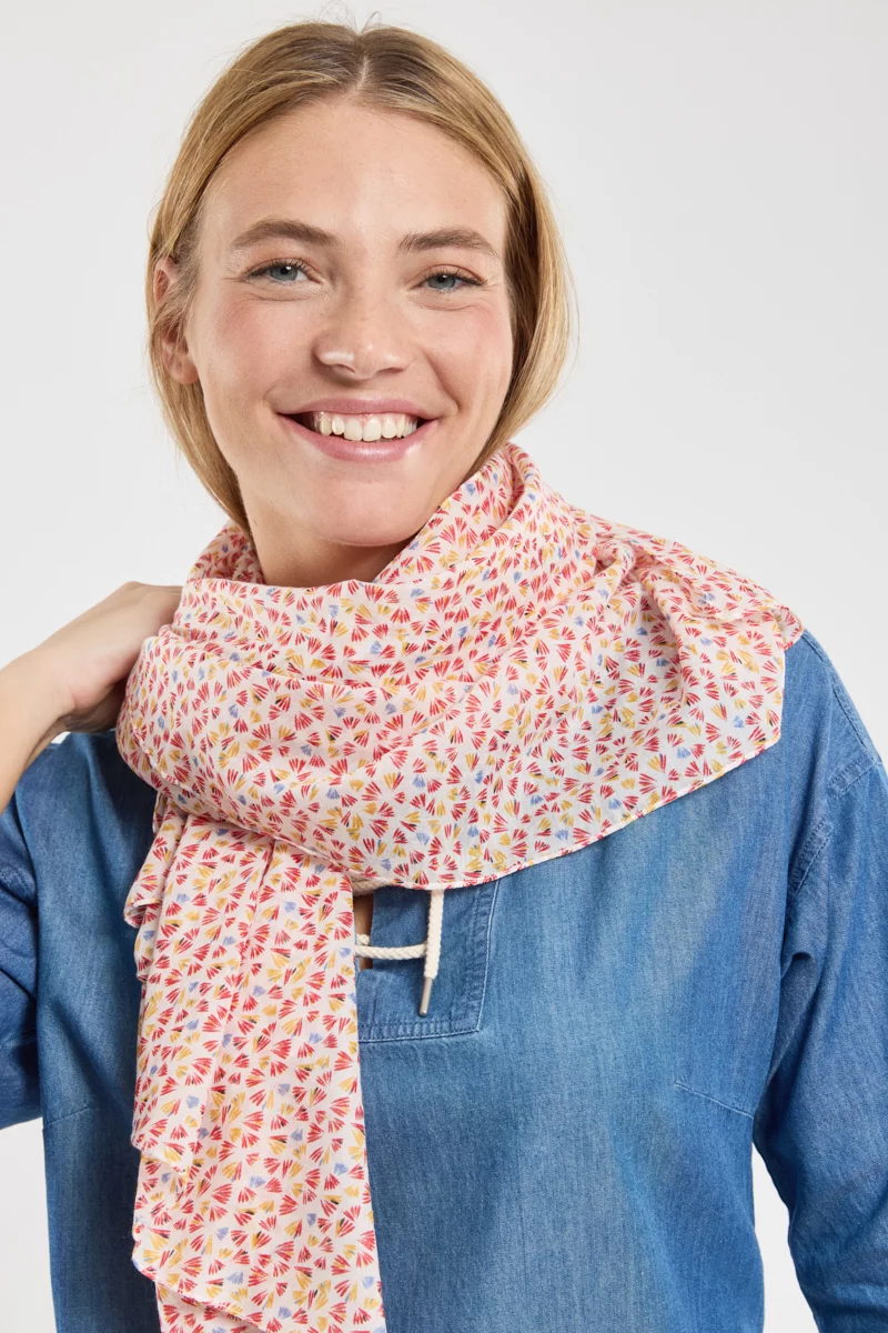 Foulard motifs géométriques JORDY | bB42 ORANGE SANGUINE