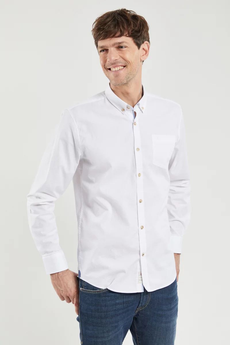 Chemise unie EDGAR - coupe droite