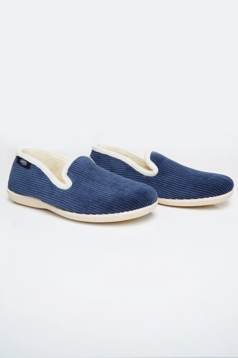 Chaussons velours - Homme | MARINE