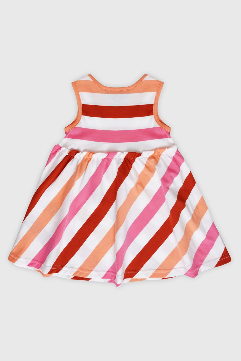 Robe rayée tricolore sans manches Baby- coton léger