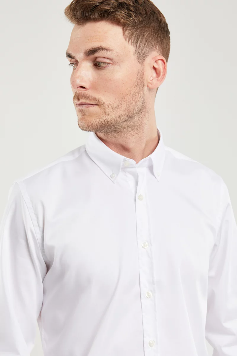 Chemise unie coupe droite - coton | Twill Blanc