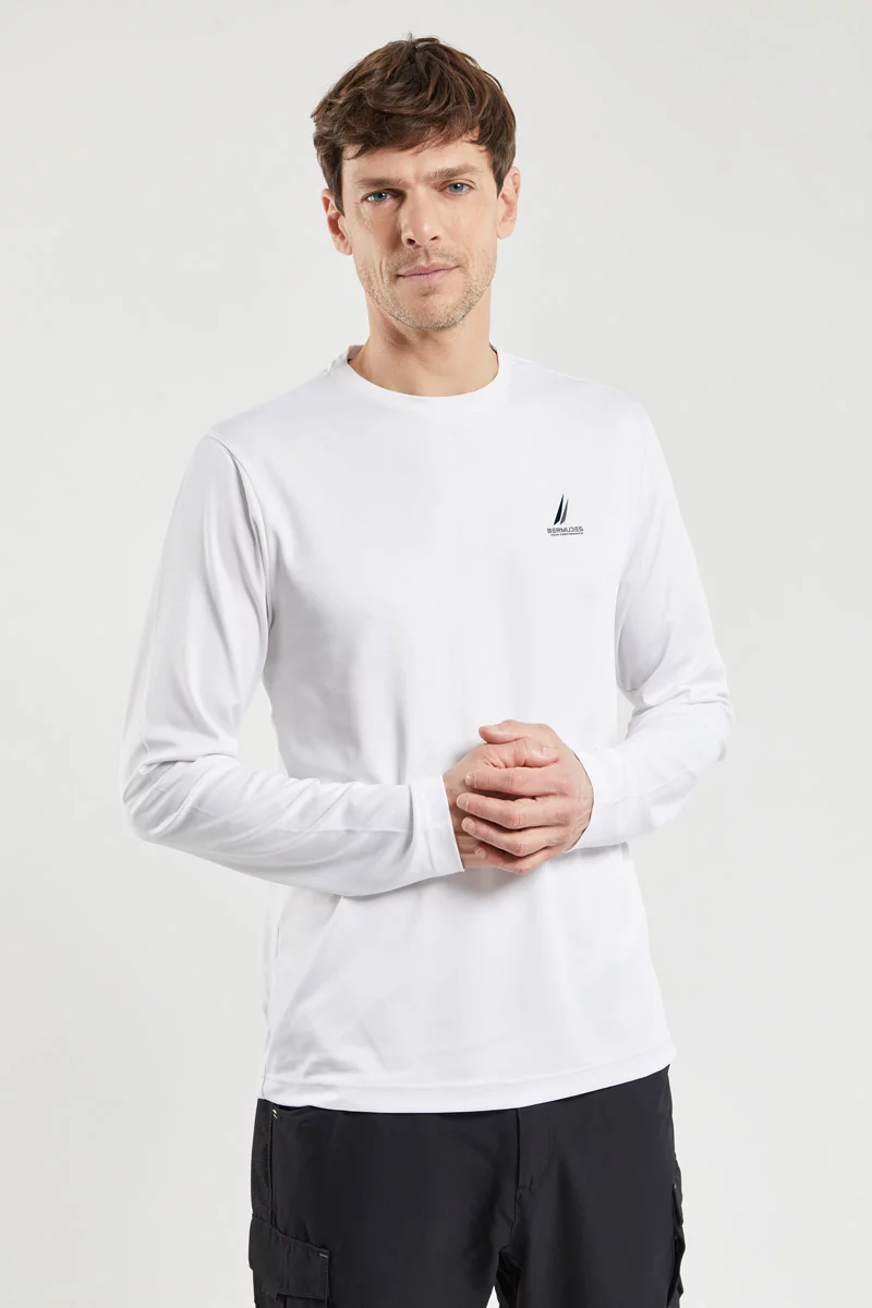 T-shirt manches longues VALLON - polyester recyclé | BLANC
