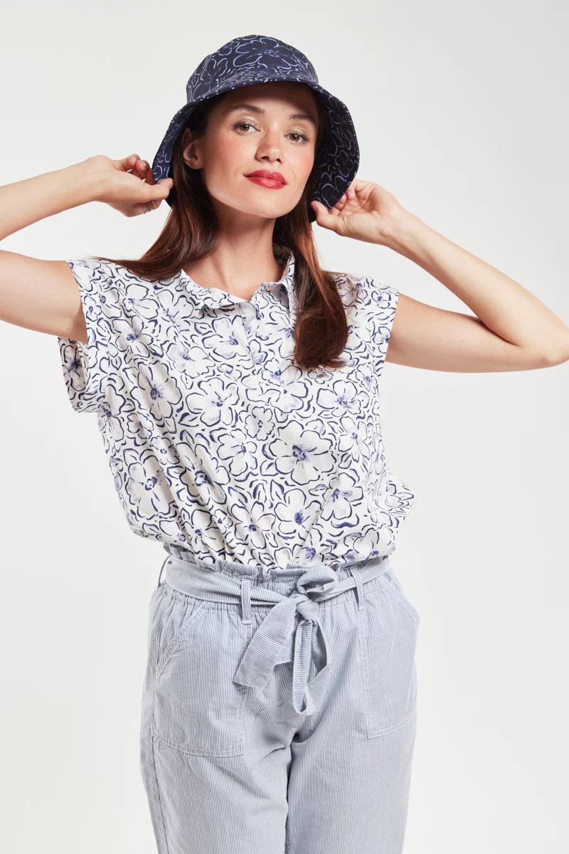 Chemisier imprimé floral - coton