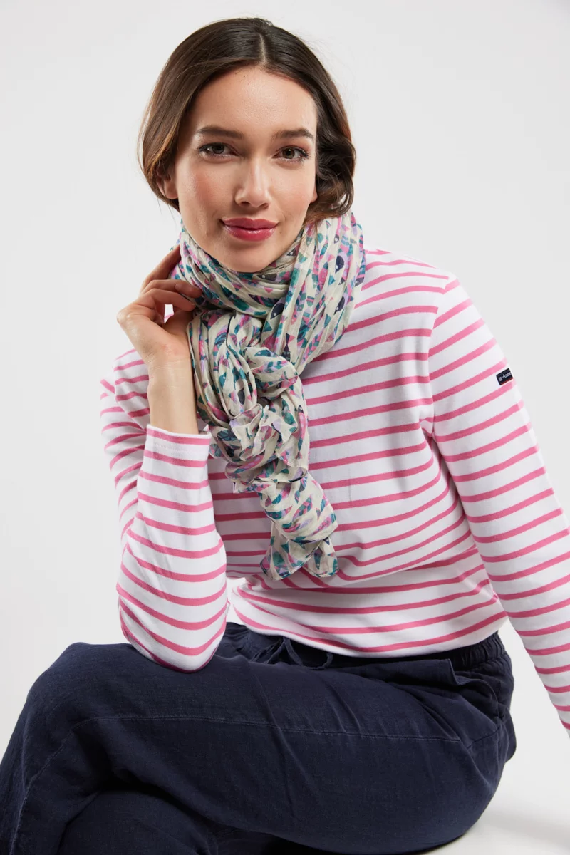 Foulard imprimé poissons - coton