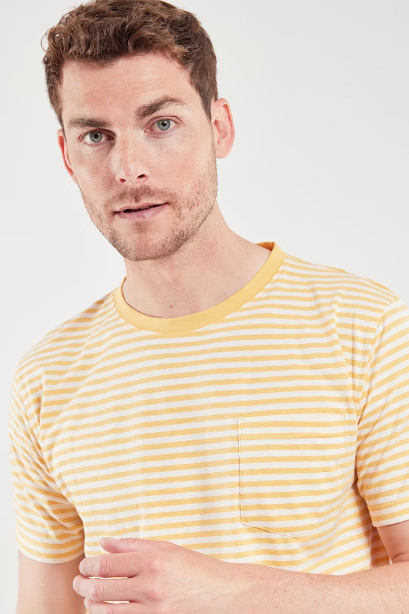T-shirt rayé - coton et lin | Yellow E24/Nature
