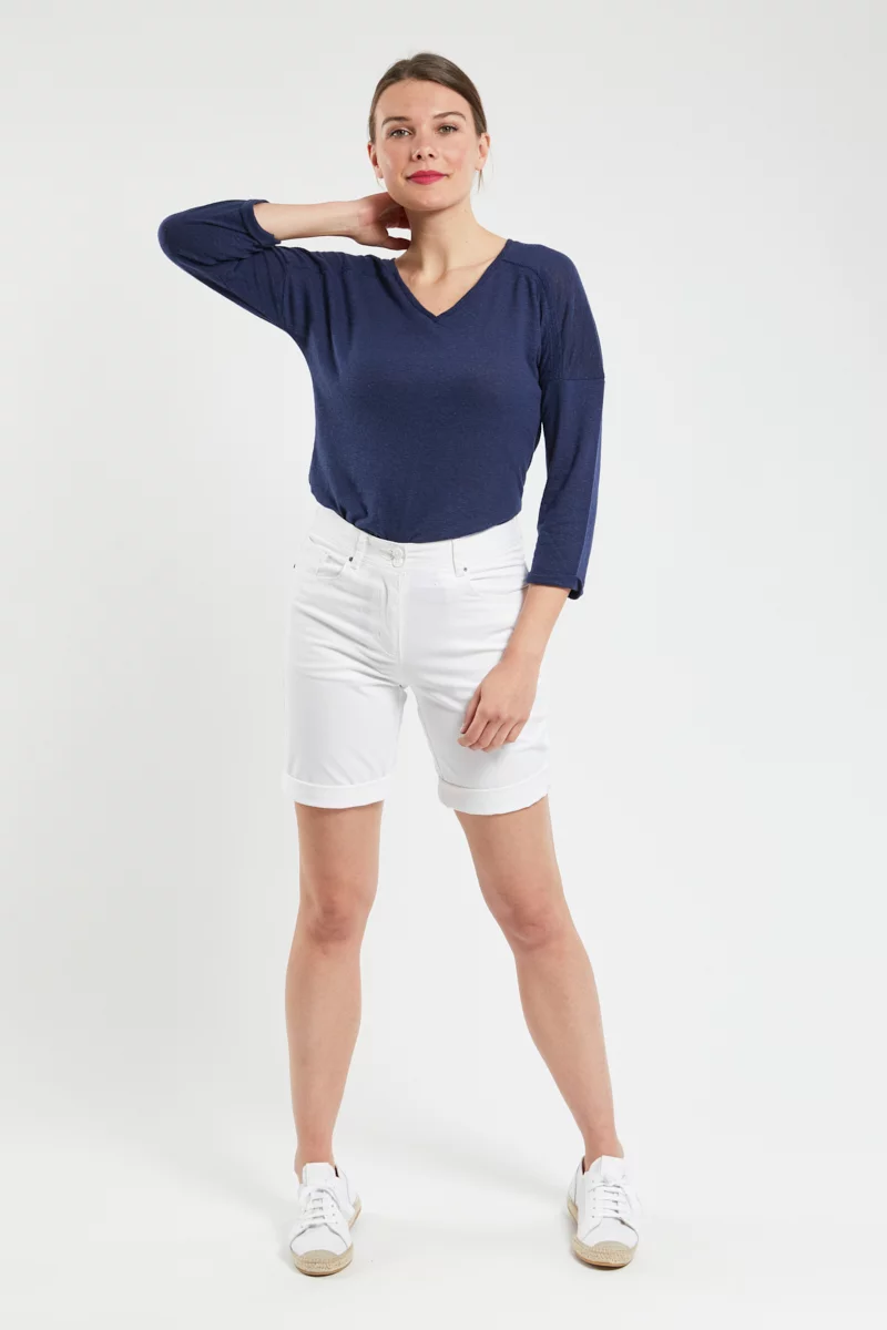 Bermuda LINARI - coton | BLANC