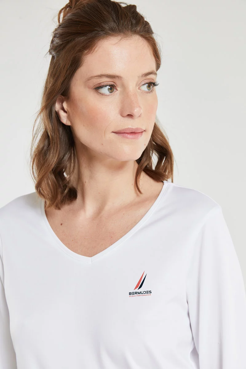 T-shirt manches longues COLMAN - polyester recyclé | BLANC