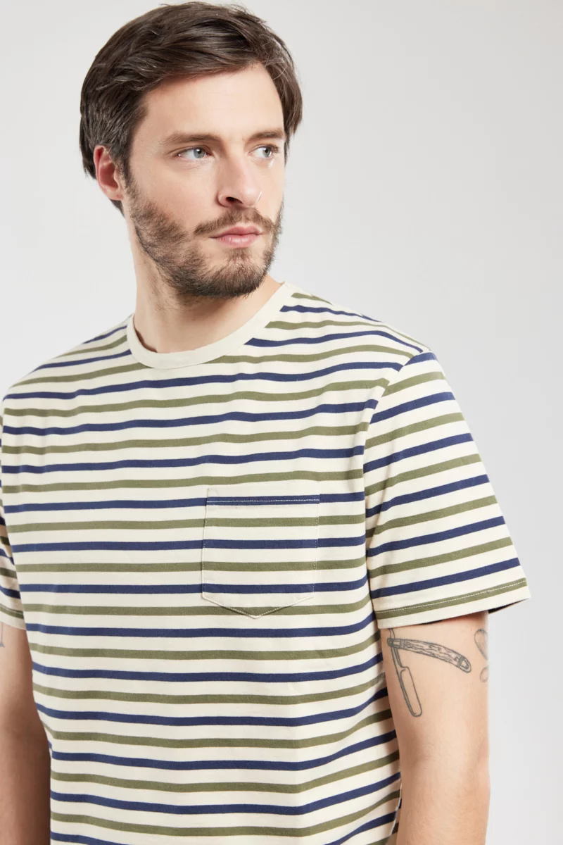 T-shirt rayé VALBAUM | OLIVE