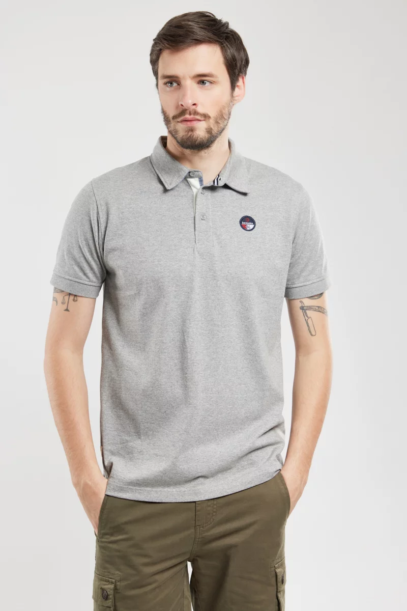 Polo dos brodé GAUMIS | GRIS CHINE