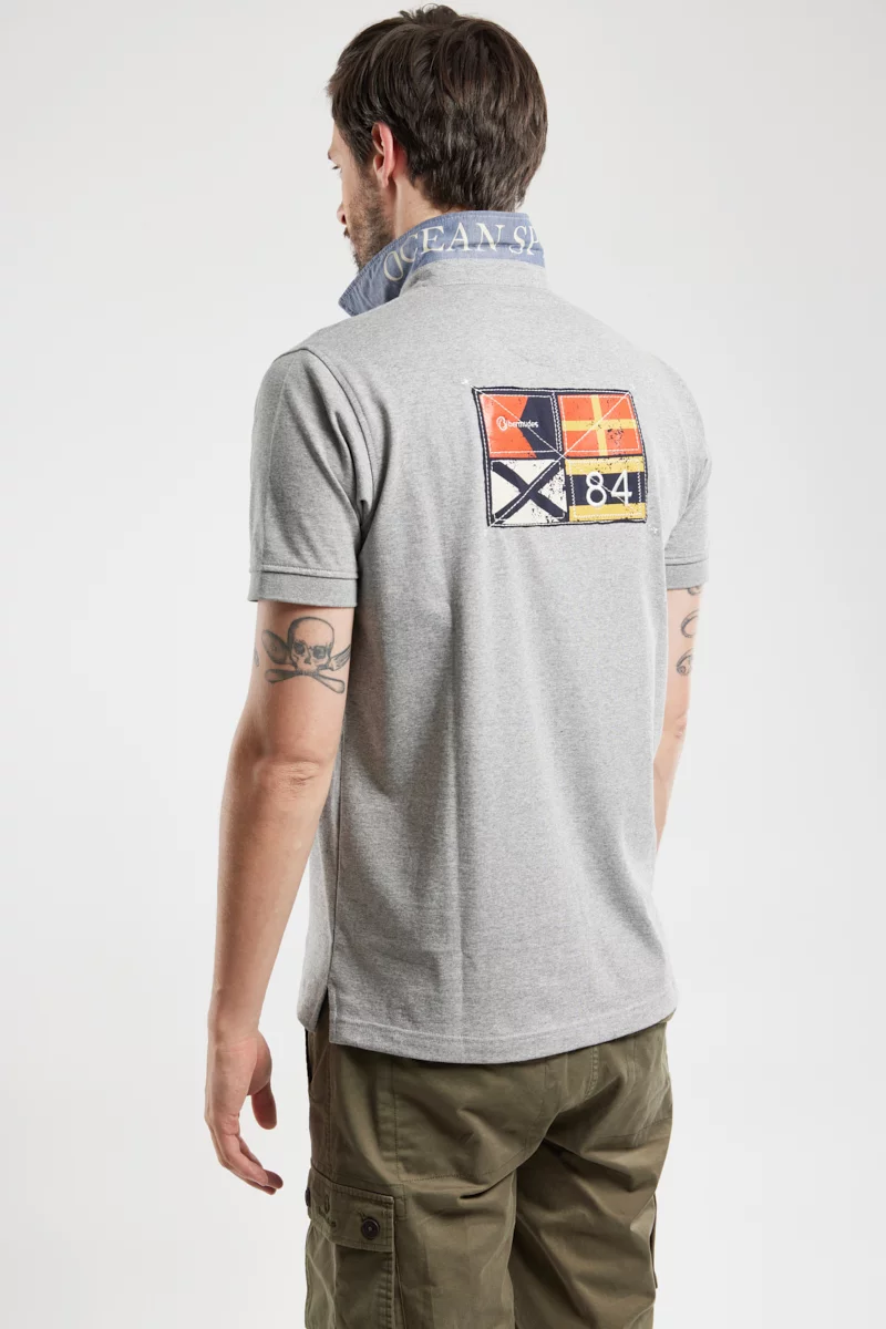 Polo dos brodé GAUMIS | GRIS CHINE