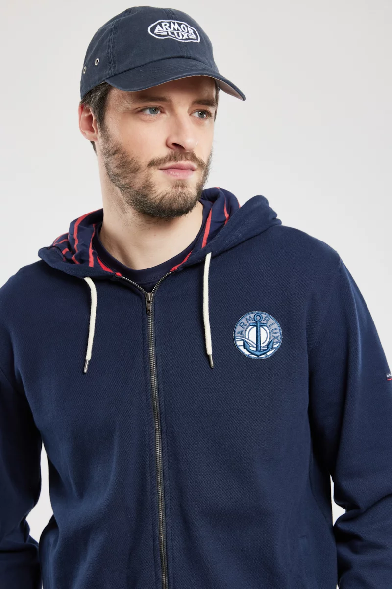 Sweat à capuche zippé - coton