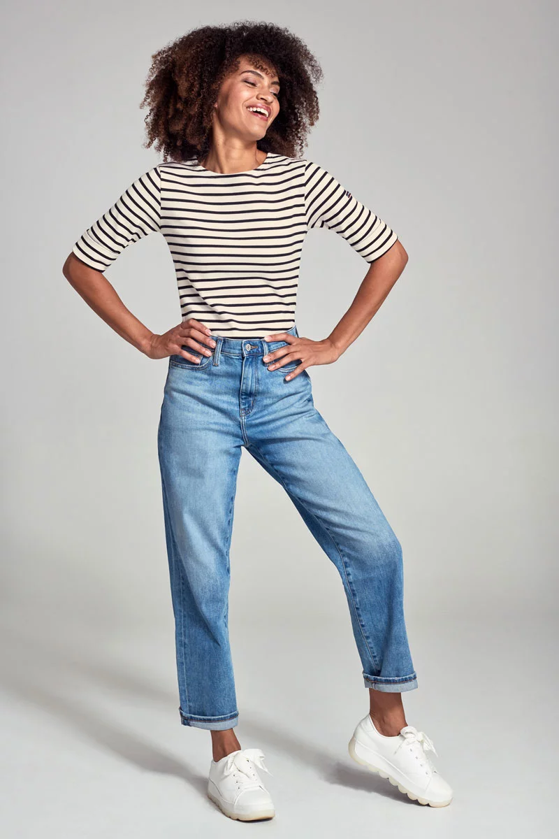 Marinière - coton épais | Nature/Rich navy