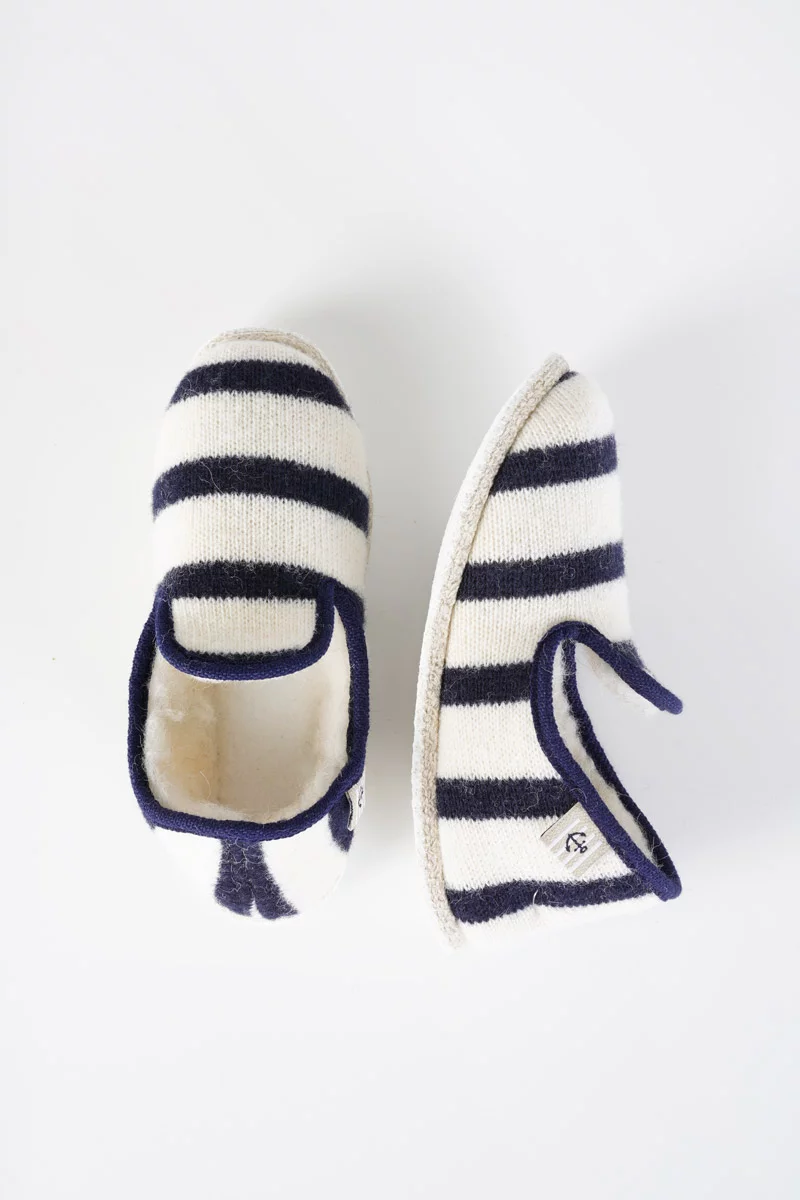 Chaussons rayés du 32 au 34 - laine