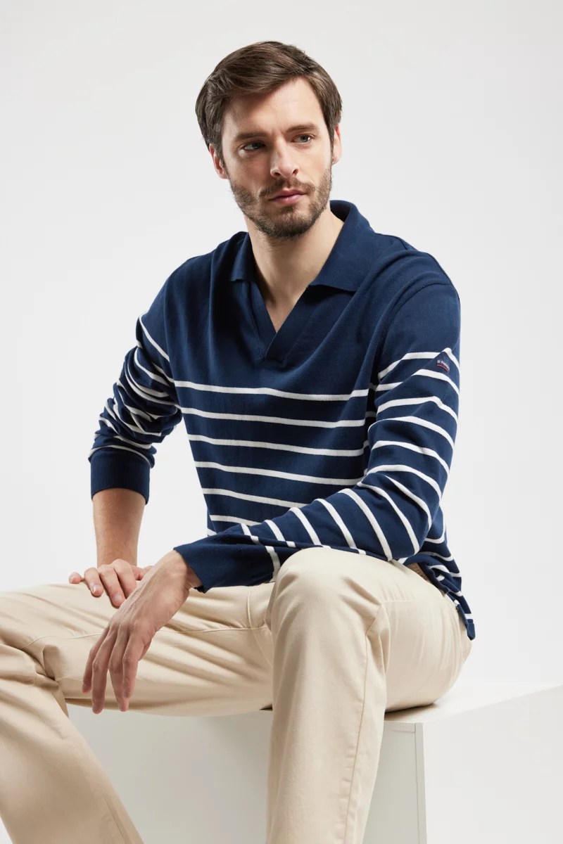 Pull col vareuse - coton