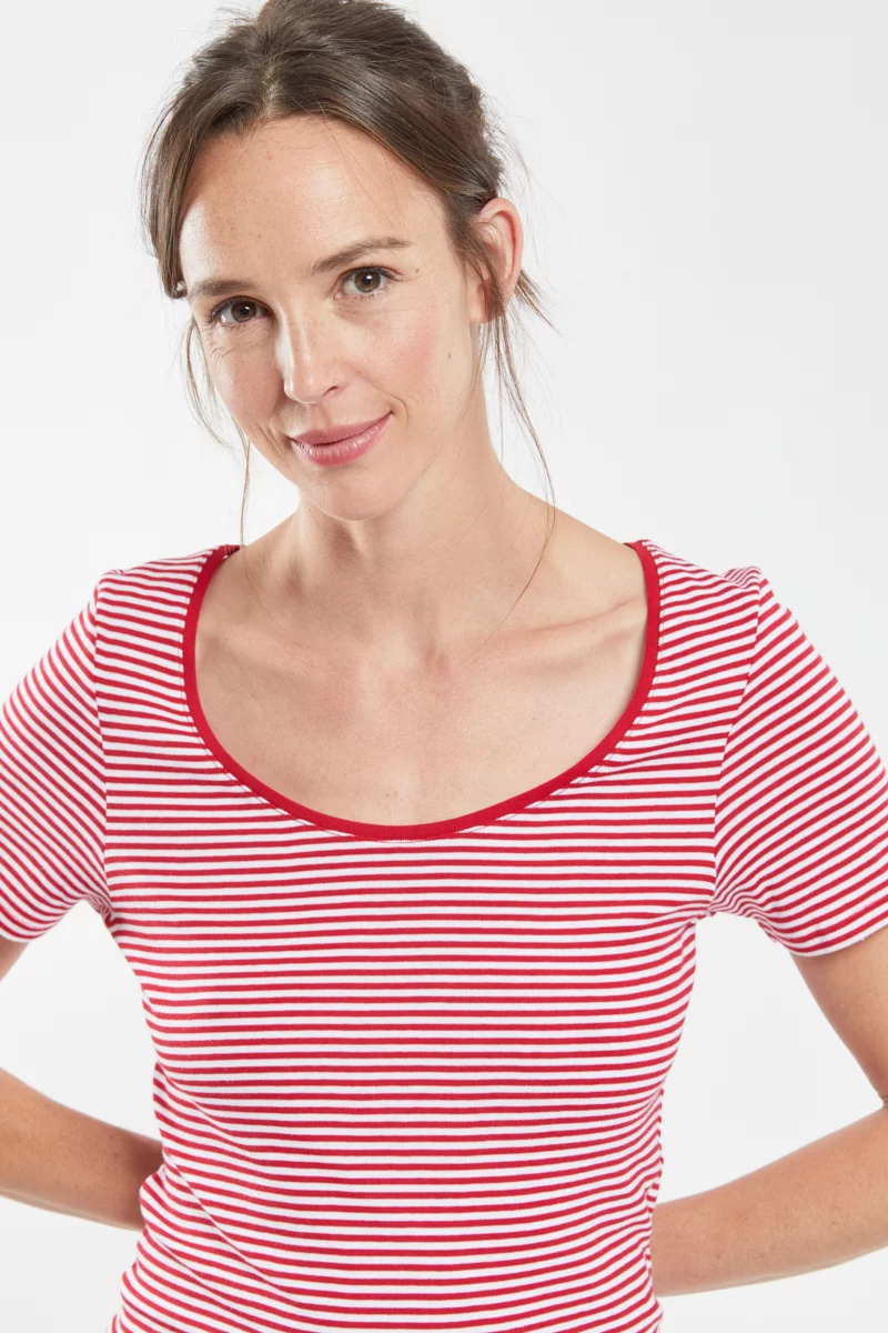 T-shirt rayé col rond - coton biologique