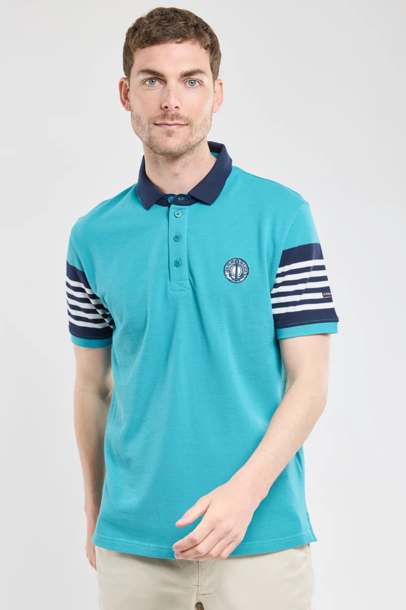 Polo manches rayées - coton piqué