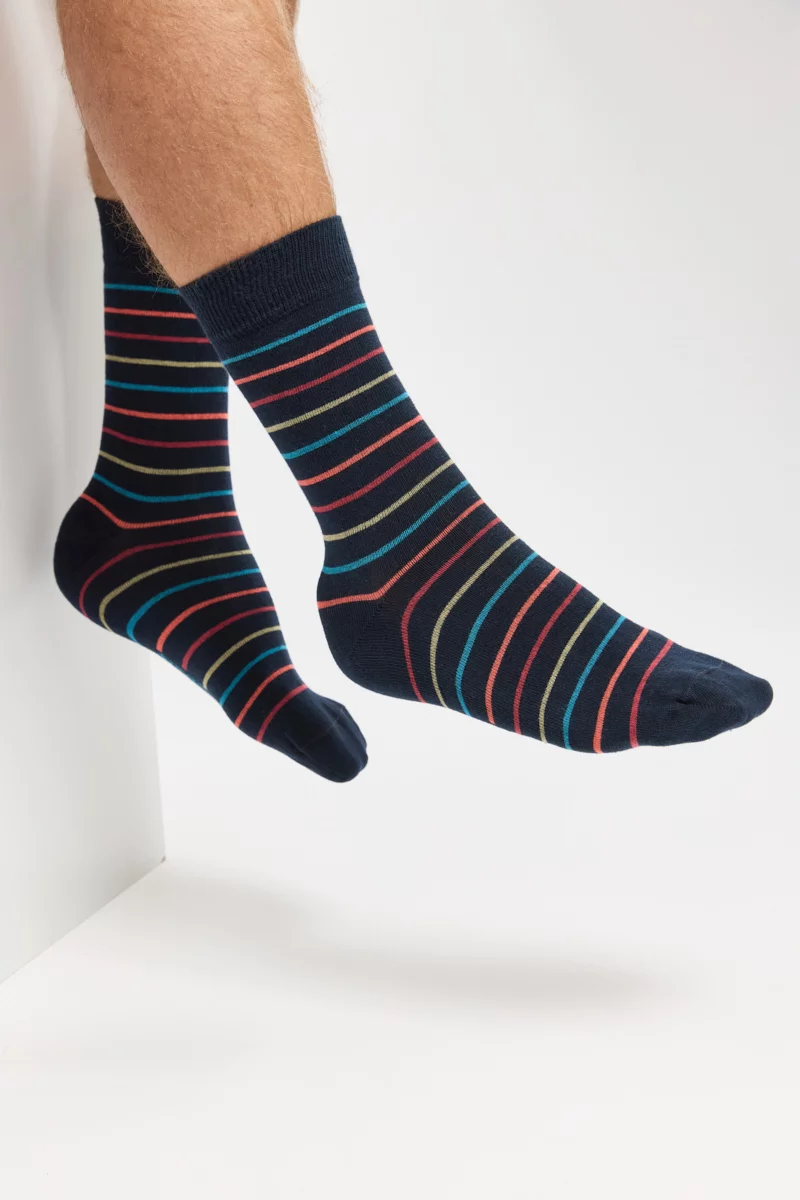 Chaussettes rayées homme - coton
