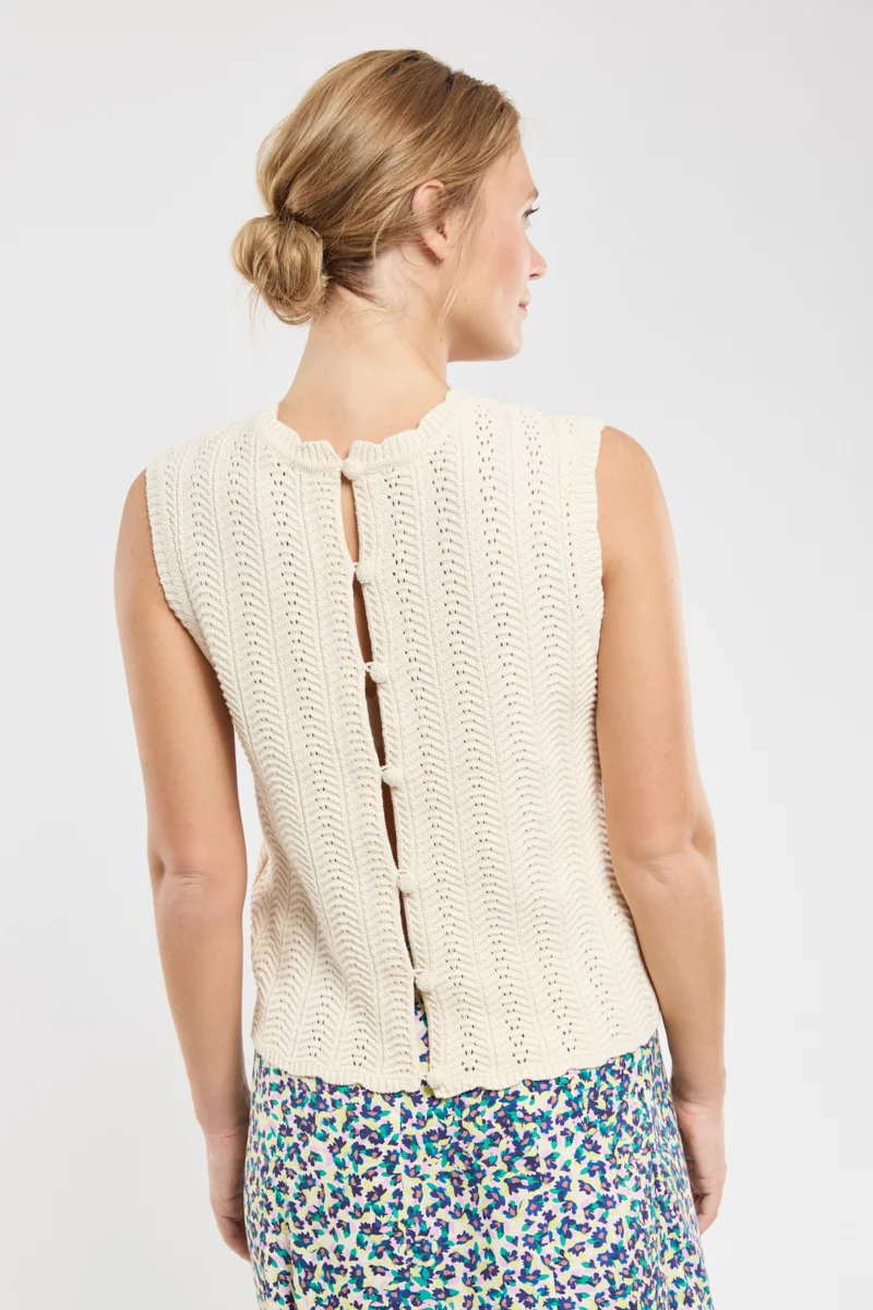 Pull sans manche ajouré Edmée