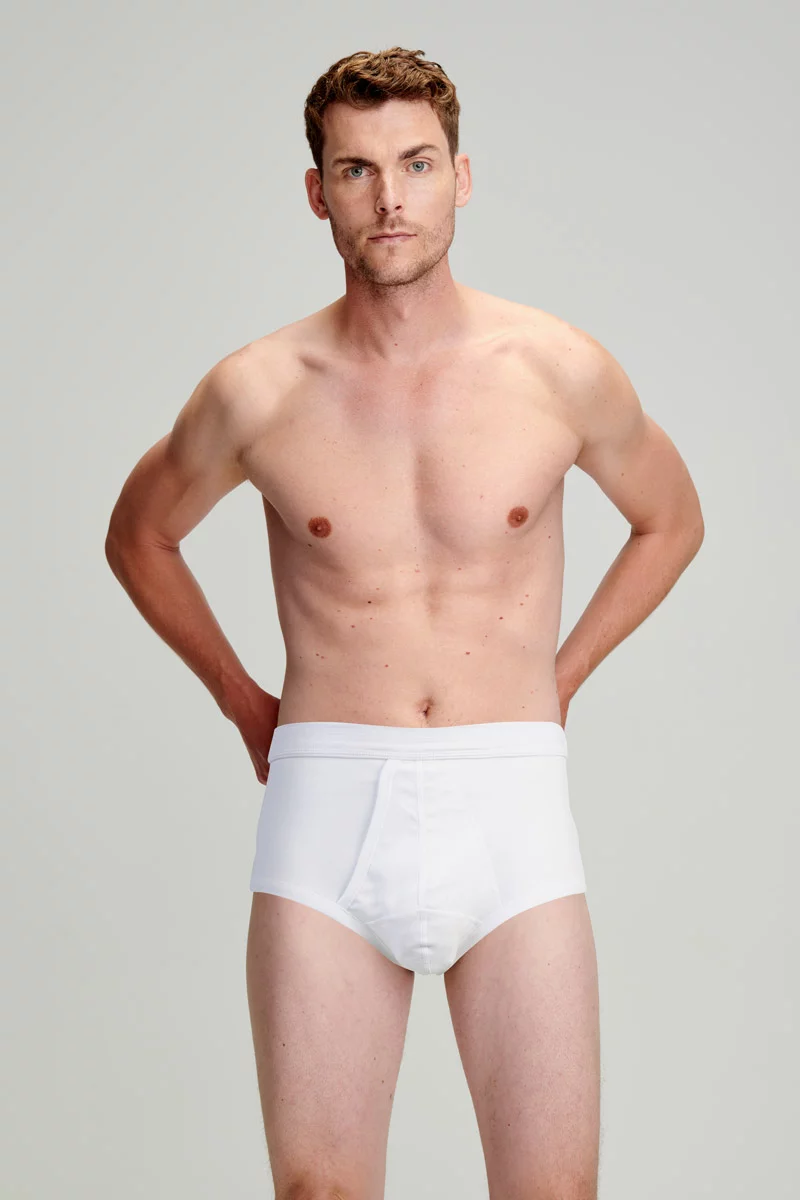 Slip ouvert taille haute - coton léger biologique | Blanc