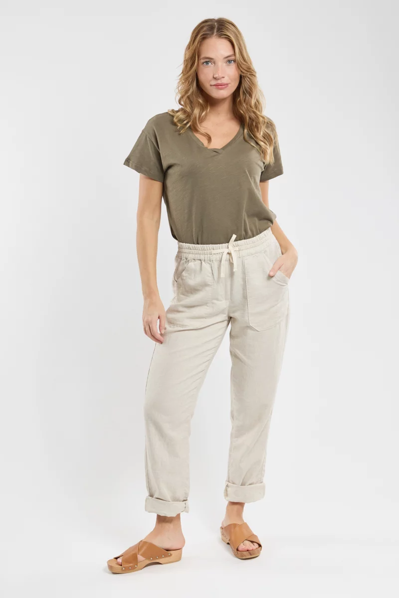 T-shirt col V - coton léger | Caccia