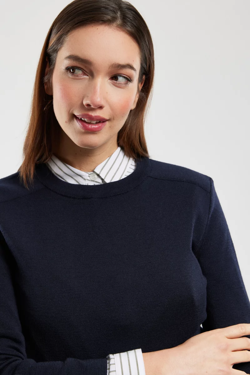 Pull boutons dorés - laine mérinos
