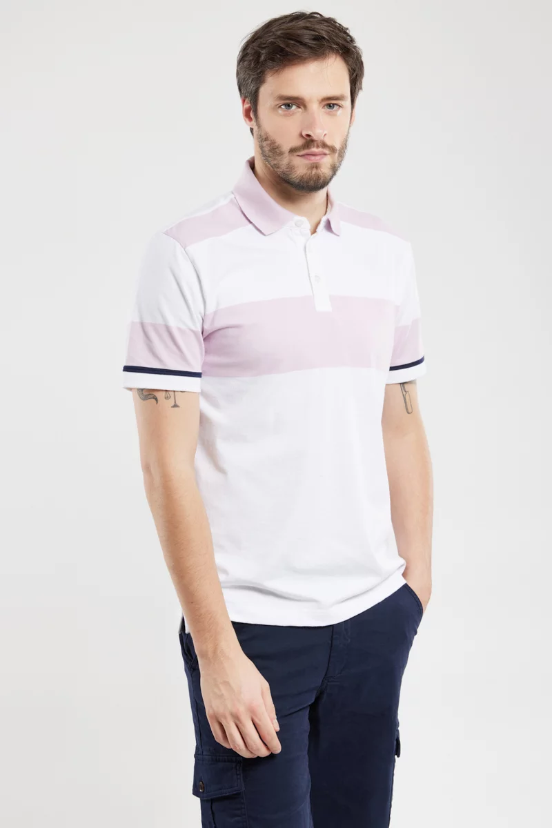 Polo larges rayures - coton léger