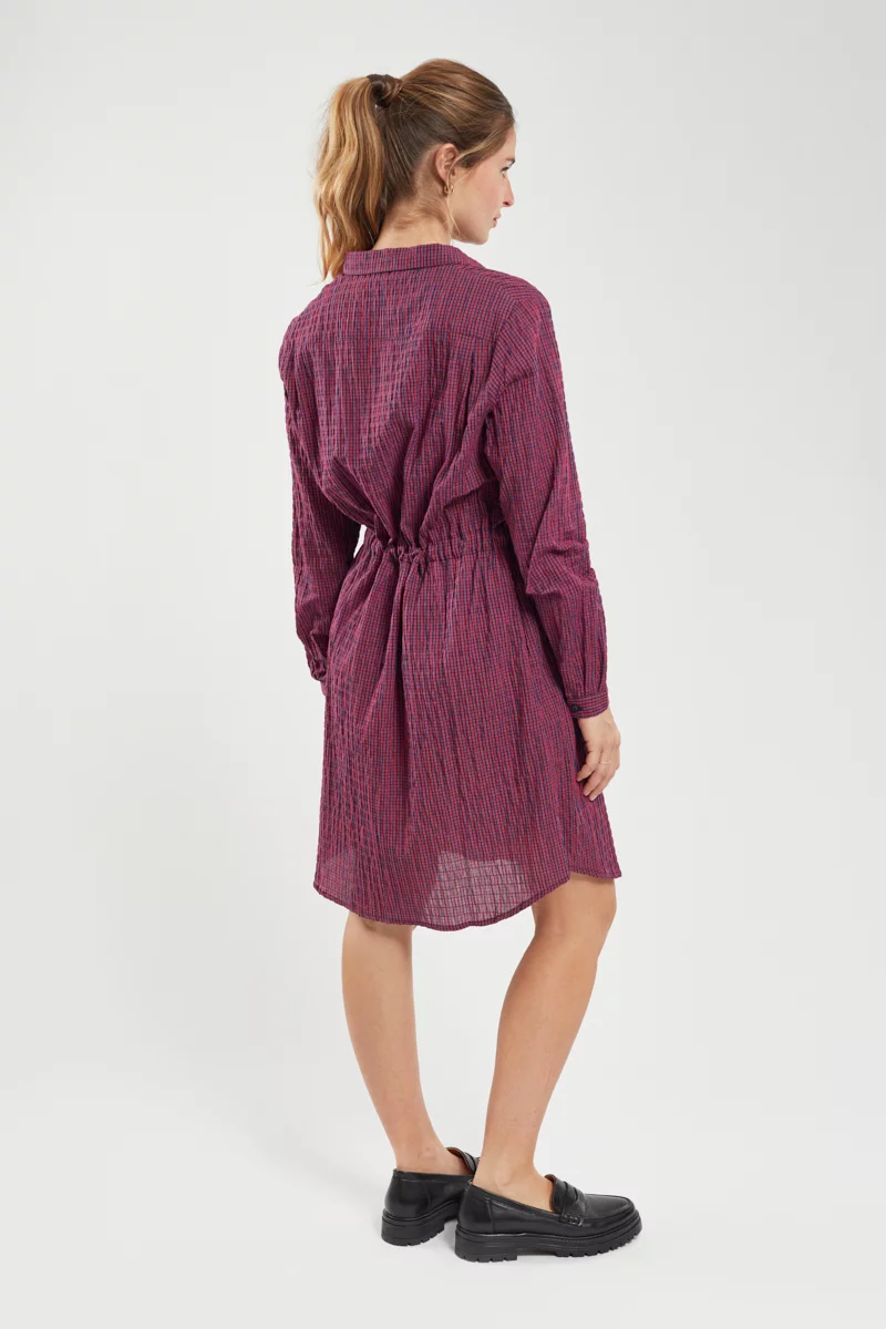 Robe chemise à carreaux - coton