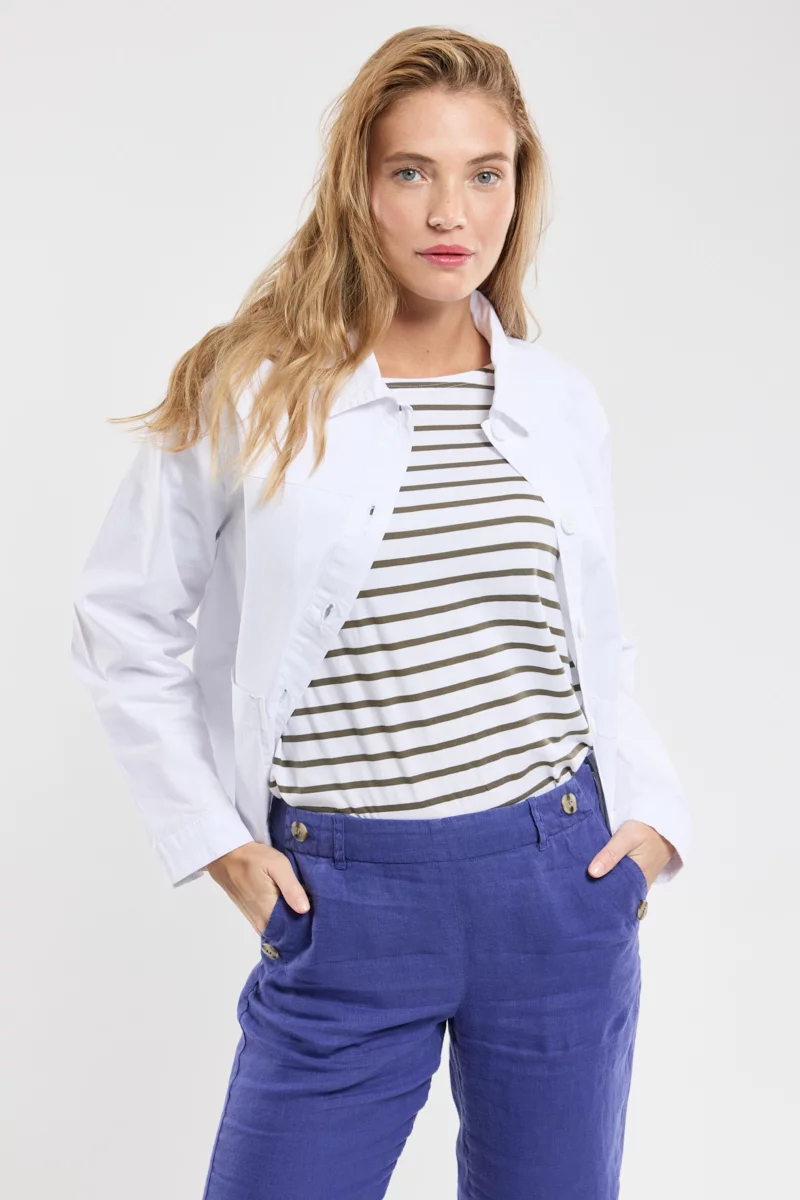 Veste courte boutonnée - coton